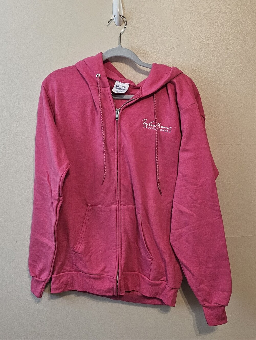 Port And Company Size S Pink Zipper Hoodie
